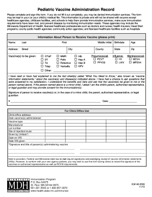 Dd Form 2766c Vaccine Administration Record