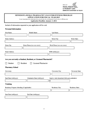 Student Resident Licensed Pharmacist Minnesota Department of Health State Mn  Form