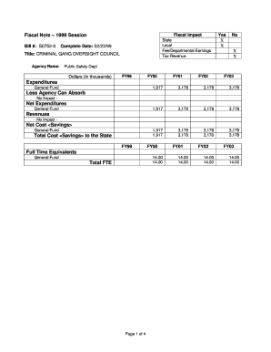 Fiscal Note Session Expenditures Less Agency Can MMB Mmb State Mn  Form