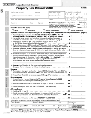 Form M 1PR Property Tax Refund Revenue State Mn