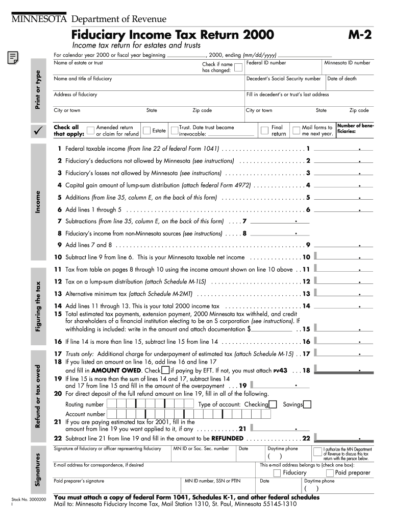 Minnesota Department of Revenue Revenue State Mn  Form