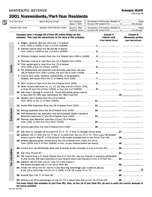 Schedule M1nr NonresidentsPart Year Residents  Form