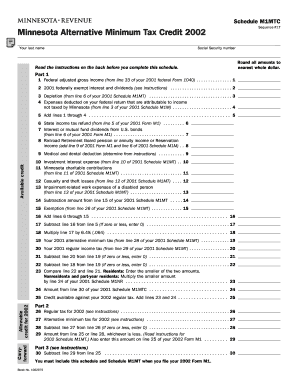 M1MTC Alternative Minimum Tax Credit M1MTC Alternative Minimum Tax Credit  Form