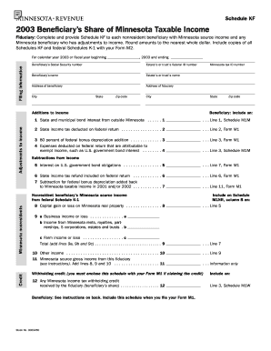 Beneficiary&#039;s Share of Minnesota Taxable Income Revenue State Mn  Form