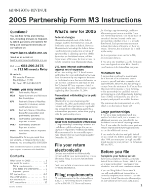 Partnership Form M3 Instructions Questions Revenue State Mn