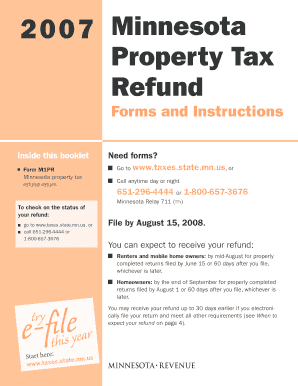Minnesota Property Tax Refund Revenue State Mn  Form