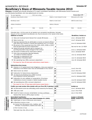 KF, Beneficiary&#039;s Share of Minnesota Taxable Income Revenue State Mn  Form