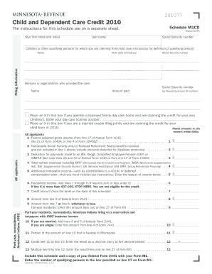 M1CD, Child and Dependent Care Credit Rev 311  Form