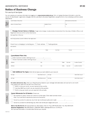 Change Corporate Address with Dept Revenue Mn Form