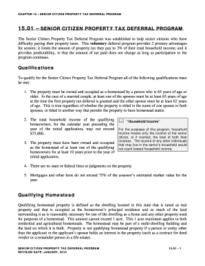 15 01 Senior Citizen Property Tax Deferral DOC Revenue State Mn  Form