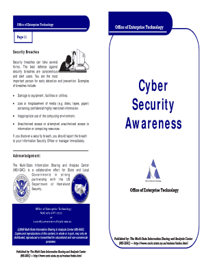 Pamphlet on Cyber Awareness  Form