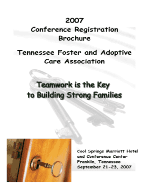 Conference Registration Brochure Tennessee Foster TN Gov Tennessee  Form