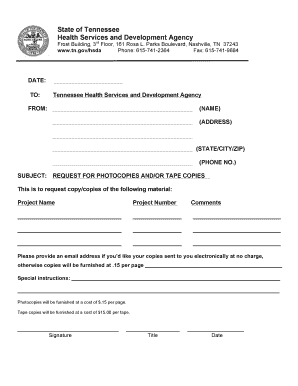 Copy Request Form TN Gov Tennessee
