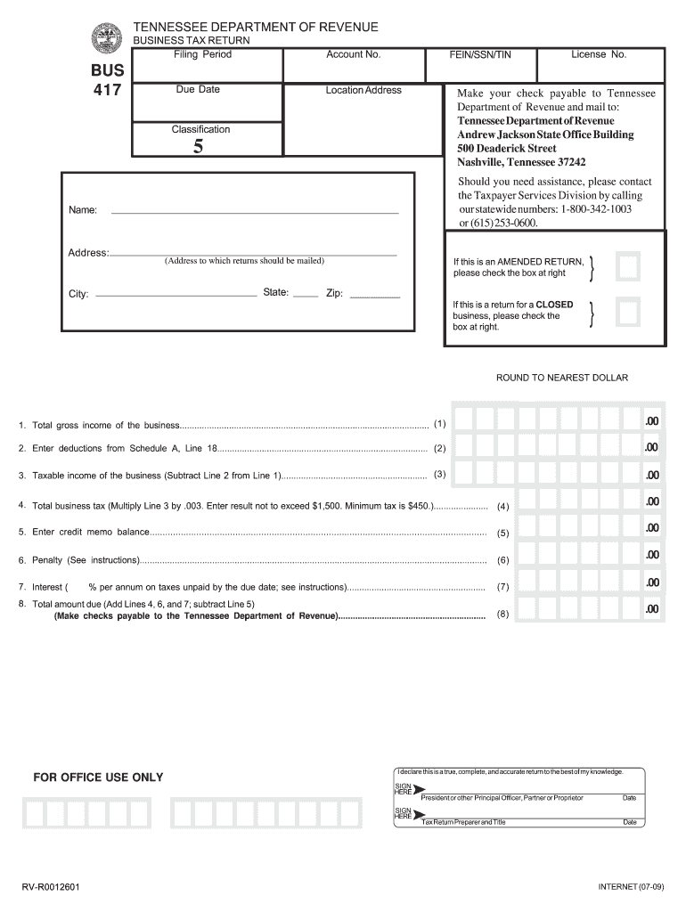  Tn Bus417 When Necessary Form 2009-2024