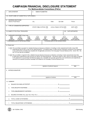 Tennessee Campaign Financial Disclosure Statement Downloads Form