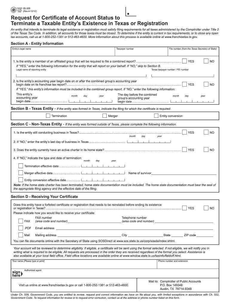  05 359  Form 2012