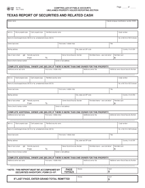 53 106 Texas Report of Securities and Related Cash Window Texas  Form