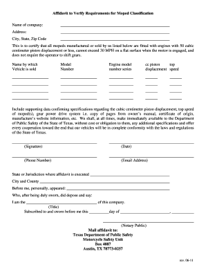 Michigan Moped Registration Form