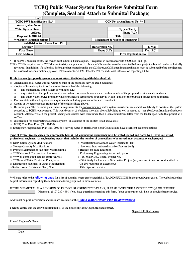 Tceq Form 10233 PDF