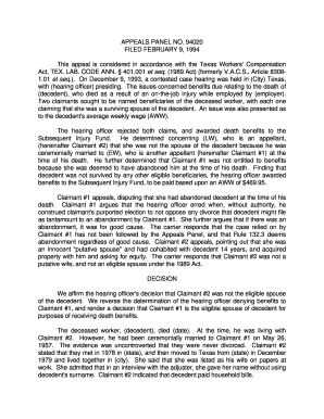 APPEALS PANEL NO 94020 FILED FEBRUARY 9, This  Form