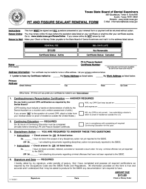 Www Tsbde State Tx Us Renew Online  Form