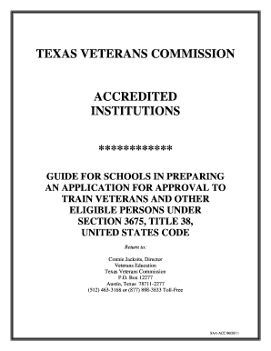 Texas Veterans Commission Accreditation Form