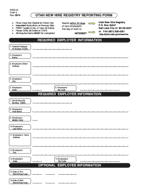 Utah New Hire Registry Reporting Form