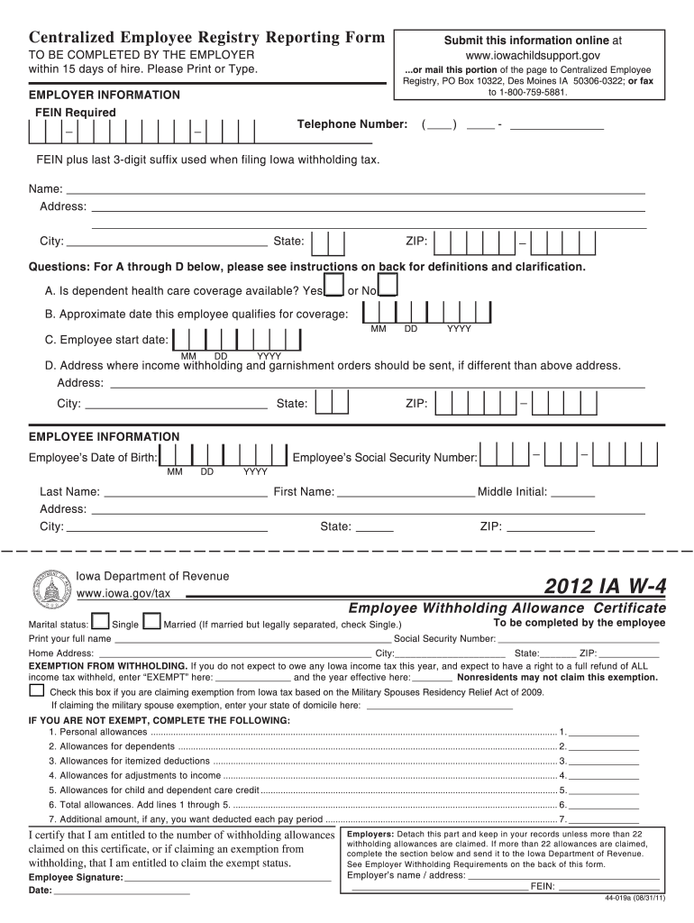  Iowa Form 2012