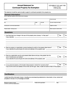 PT 021 Property Tax Division Propertytax Utah  Form