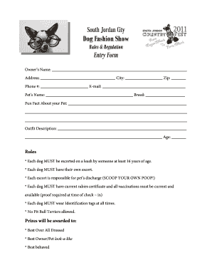 Fashion Show Registration Form