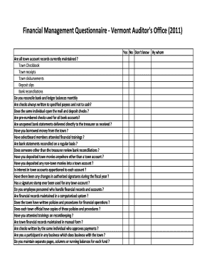 Financial Management Questionnaire  Form