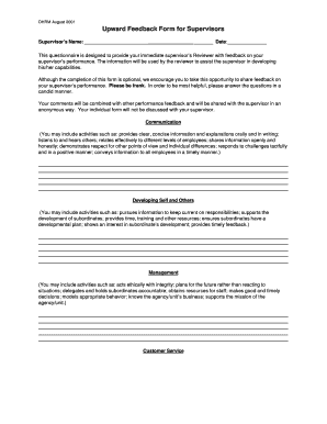 Upward Feedback Template  Form