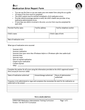 Medication Error Report Form Dss Virginia