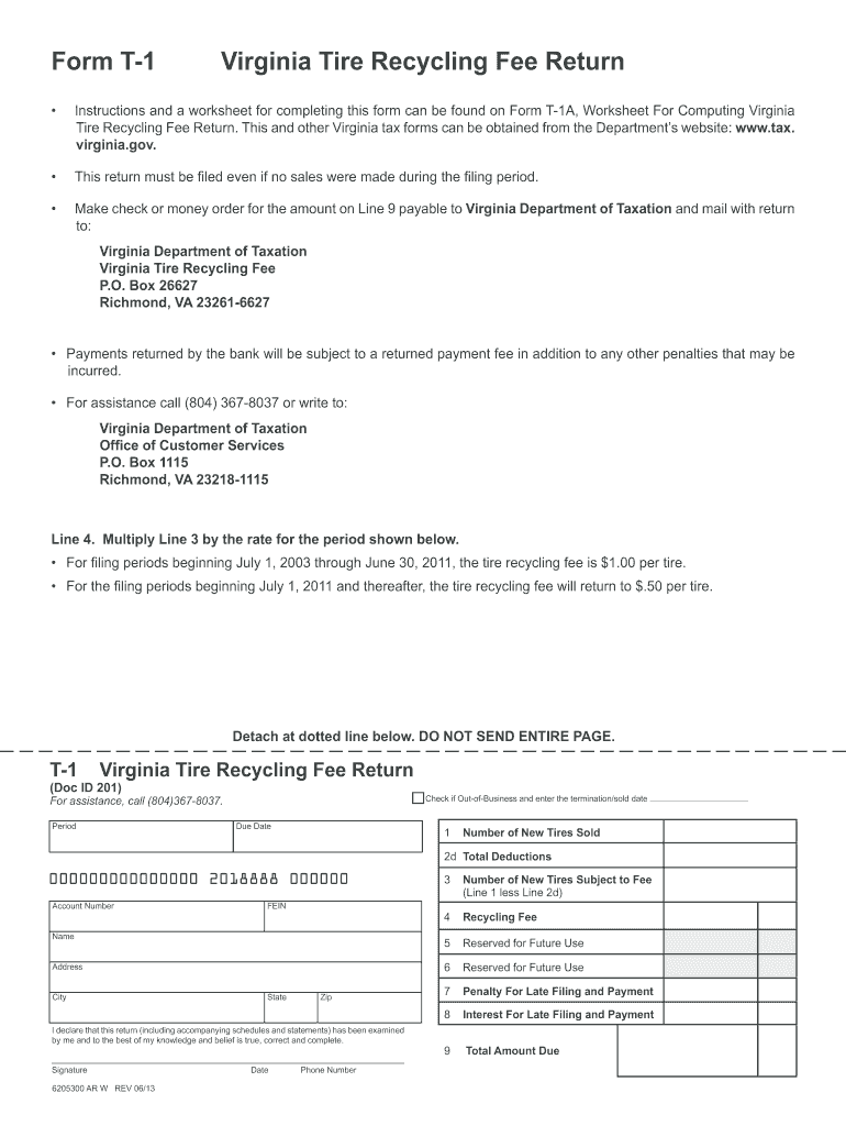 Virginia Tire Tax  Form