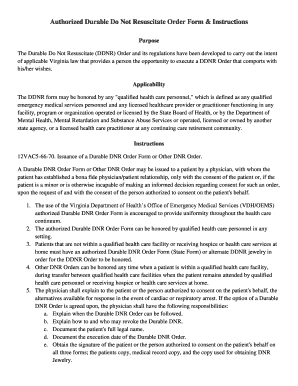 Dnr Form Virginia