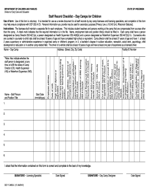Staff Records Checklist Nj  Form