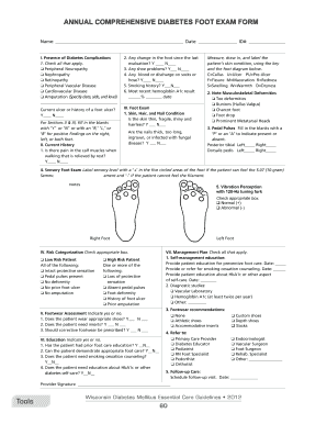 Diabetic Foot Exam Chart