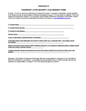 TLS Request Form Wisconsin Gov