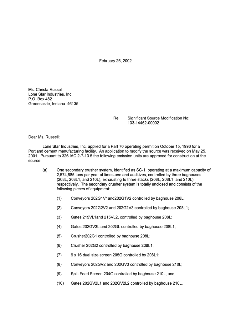 Indiana Department of Environmental Management Office of Air Permits Air Idem in  Form