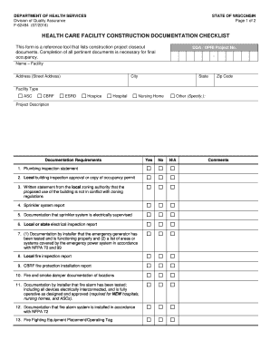 Hcf Construction Documentation Checklist Form
