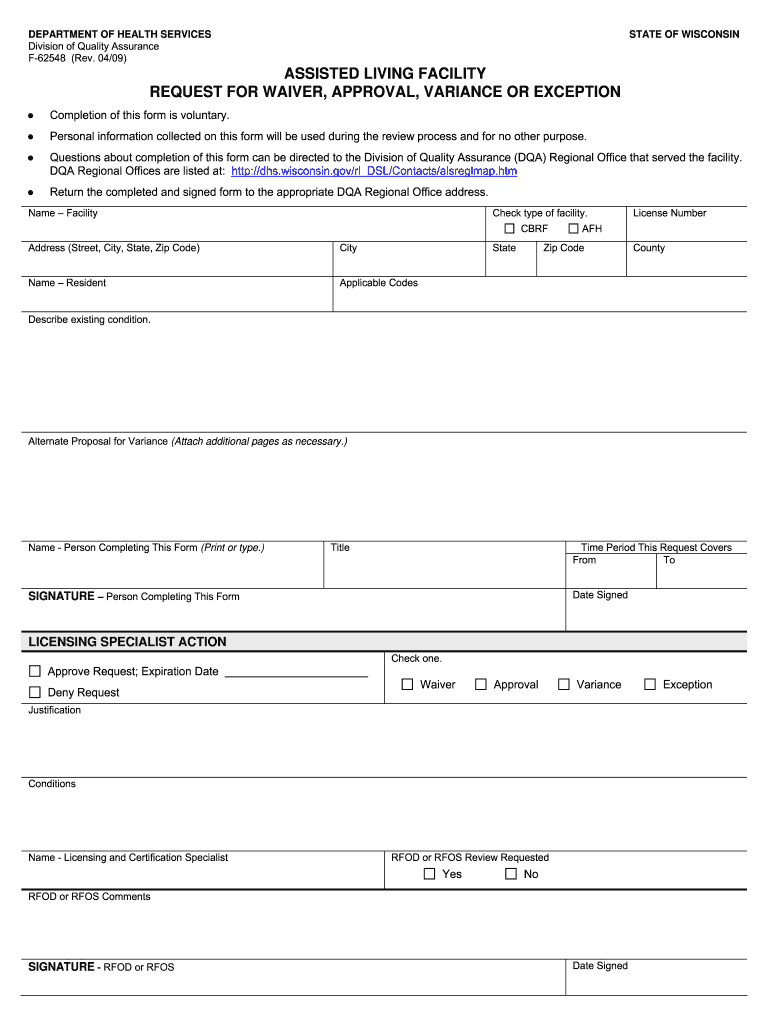 Dhs F 62548 Form 2009