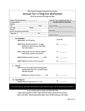 Wv Tier Two Filing Rports Form