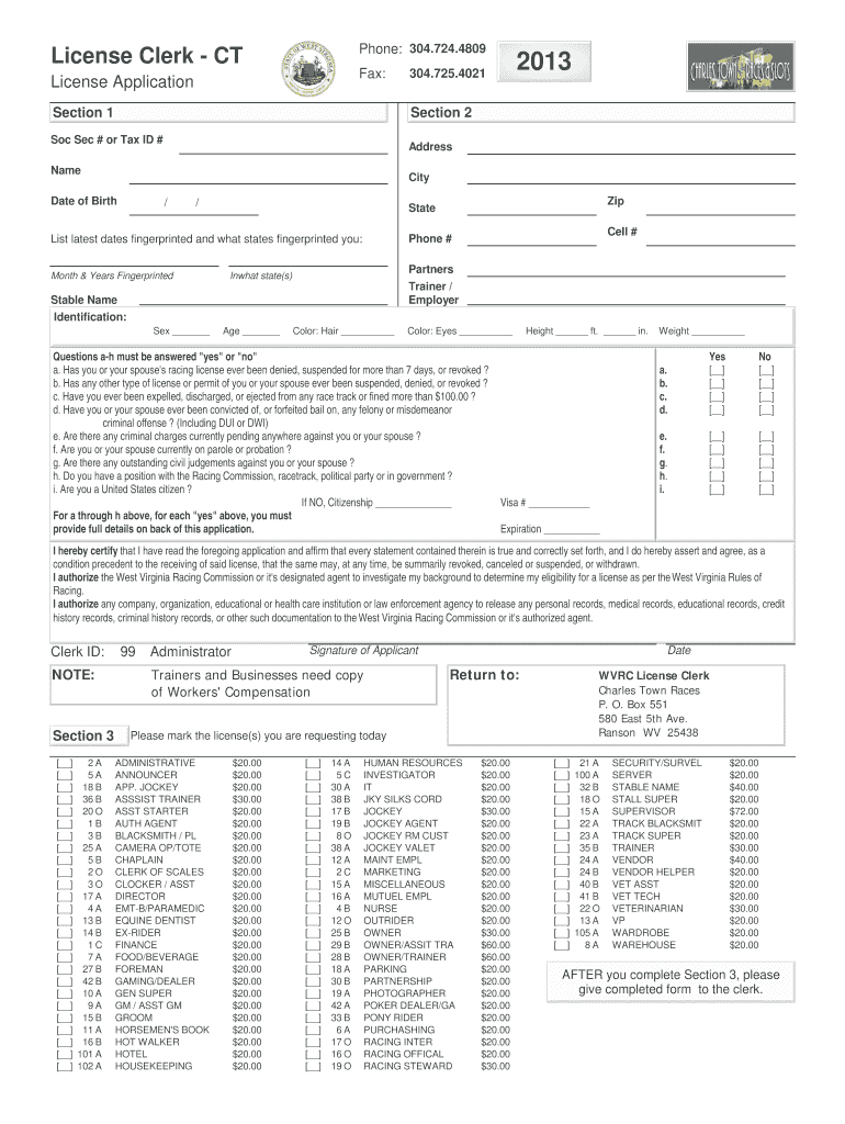  West Virginia Racing Commission 2013