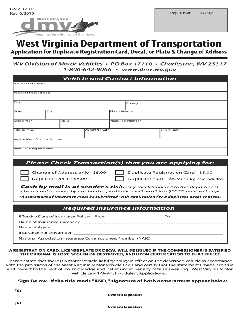  Wv Dmv Registration Renewal 2010-2024