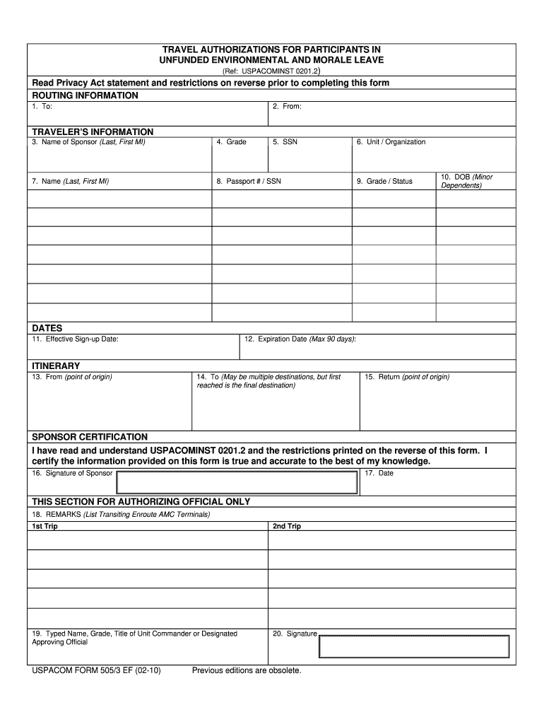 Get and Sign Environmental Morale Leave Form 2010