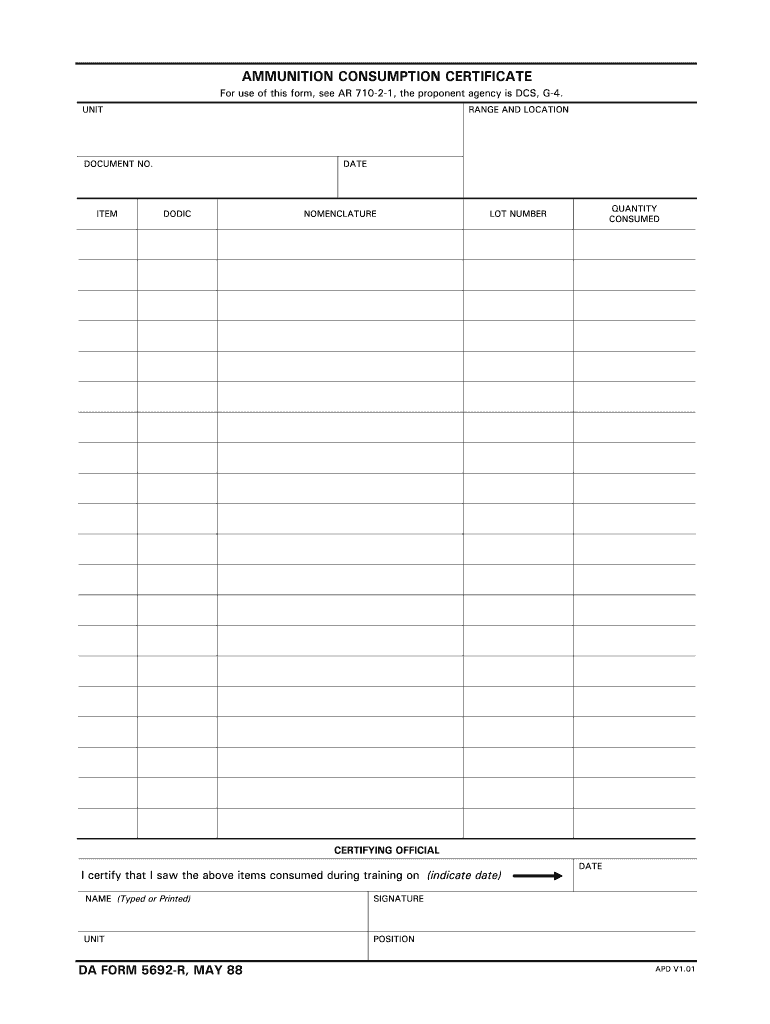  Da Form 5692 R 1988-2024