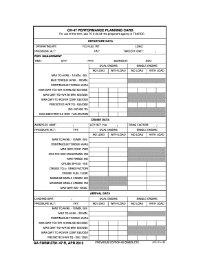 H 47 Performance Planning Card