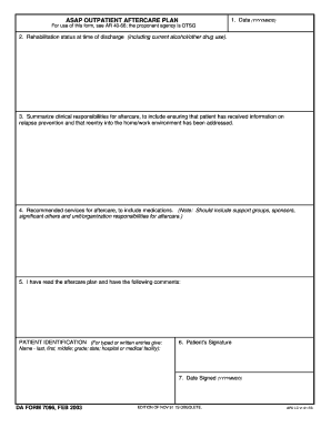 Aftercare Plan Template  Form