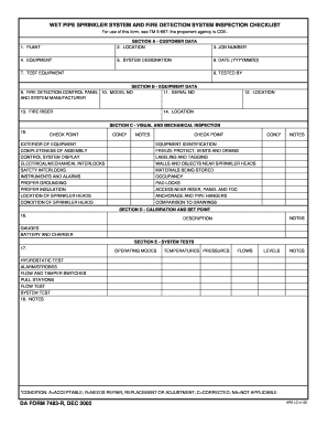 Sprinkler Checklist  Form