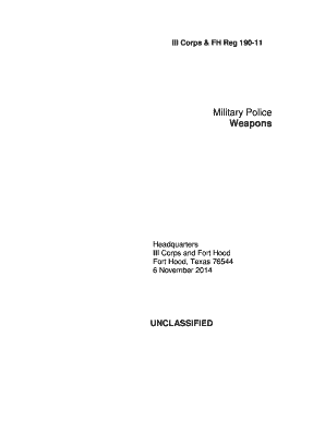 Fort Hood Regulation 190 11 PDF  Form